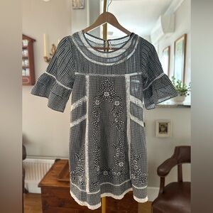 Free People Black & White Gingham Dress